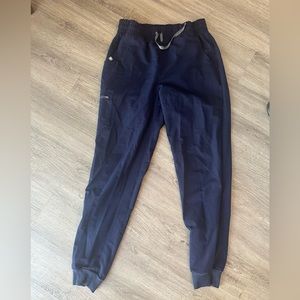 Figs Navy High waisted (scrunch waistband) Jogger Bottoms size Medium tall